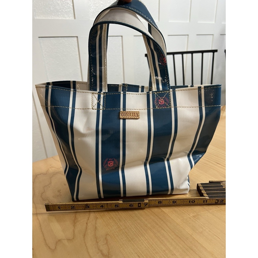 Consuela Mini Grab N Go Bobbby Bag Colorful Vacation Travel Bright Navy White